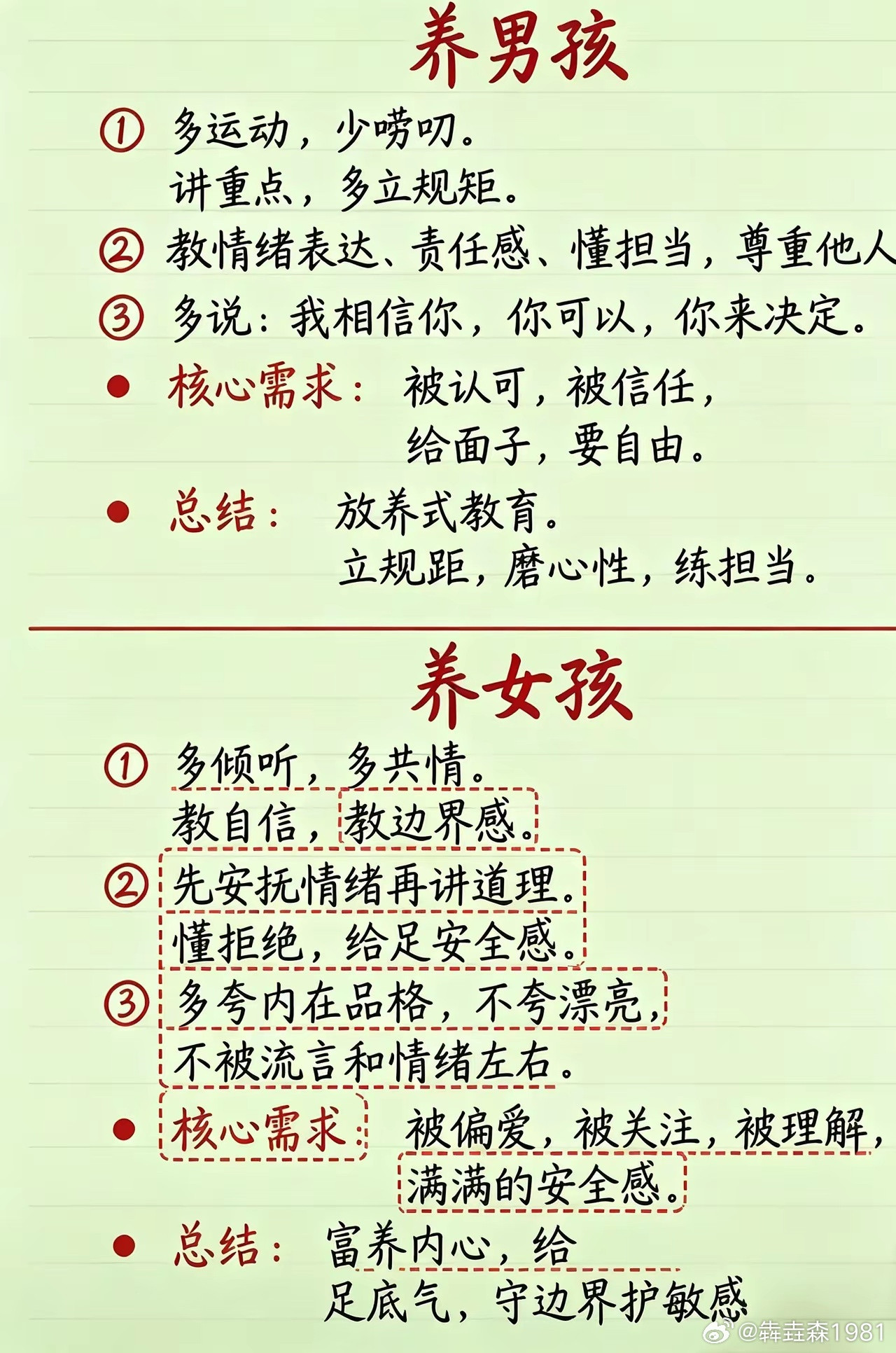 养男孩和养女孩，教育思路不能一概而论​​​