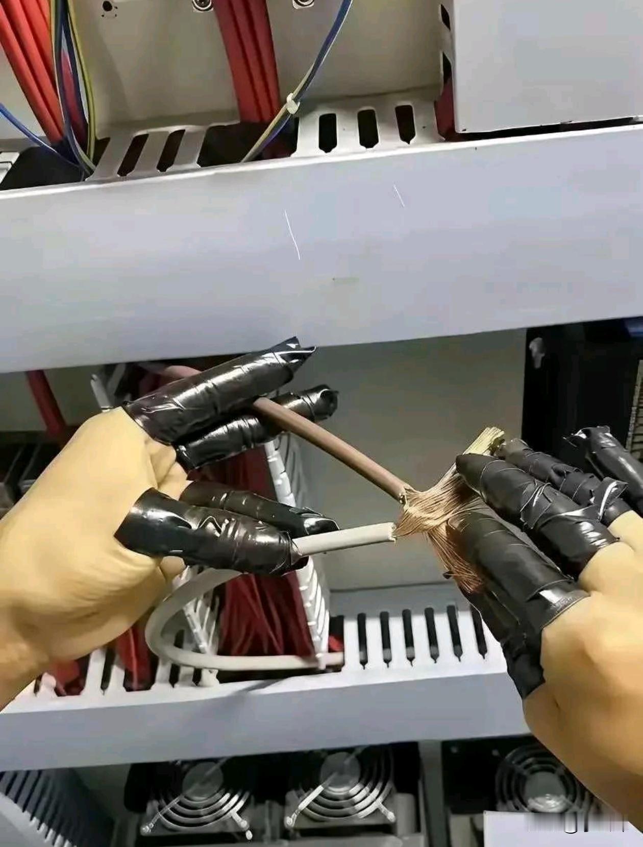 虽然说胶布是绝缘体，但是缠这么两圈还是没用