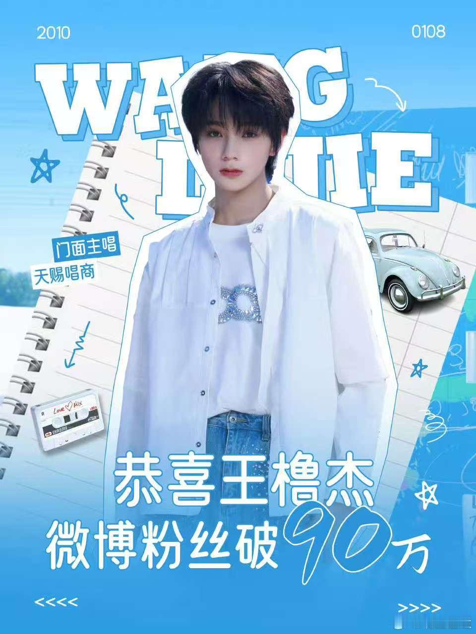 王橹杰粉丝90万海报这张海报，是90万份“喜欢”的证明。不喧哗，却坚定——就像