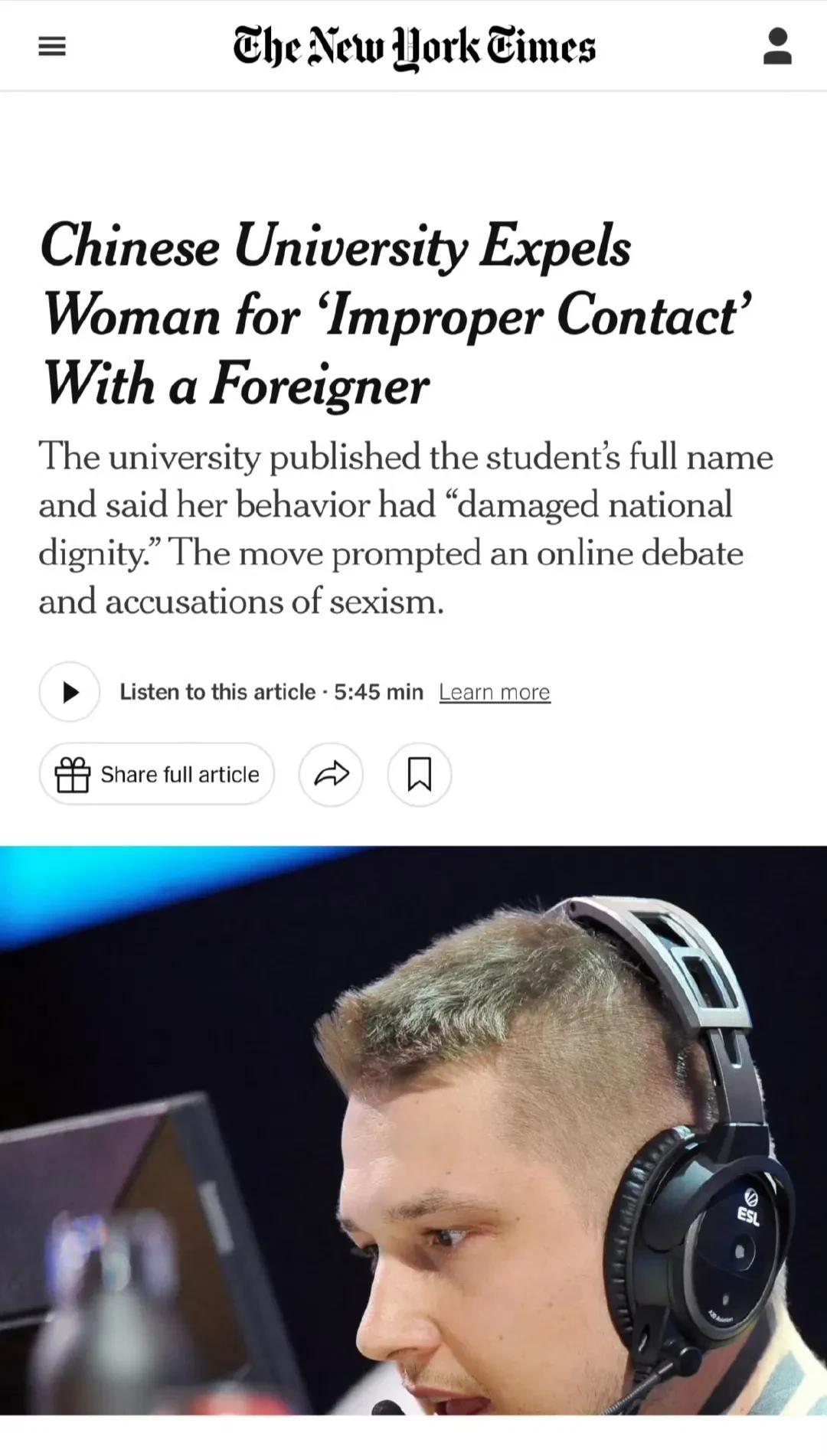某些人已经开始试图把女生开除学籍事件上升到国际问题了！开始告“洋状”了！也就在