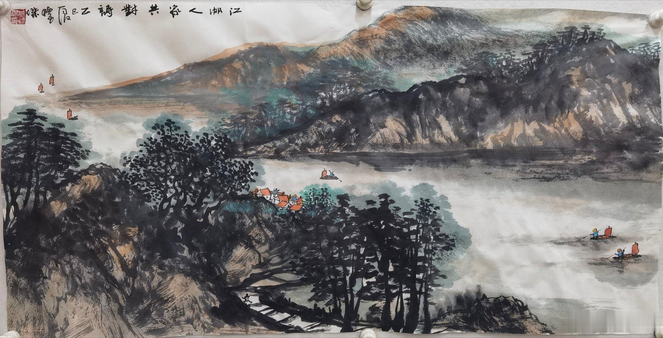 绘画绘画大自然的美景如诗如画，诗画一体写生活。著名书画家盛怀杰先生创作的一幅写