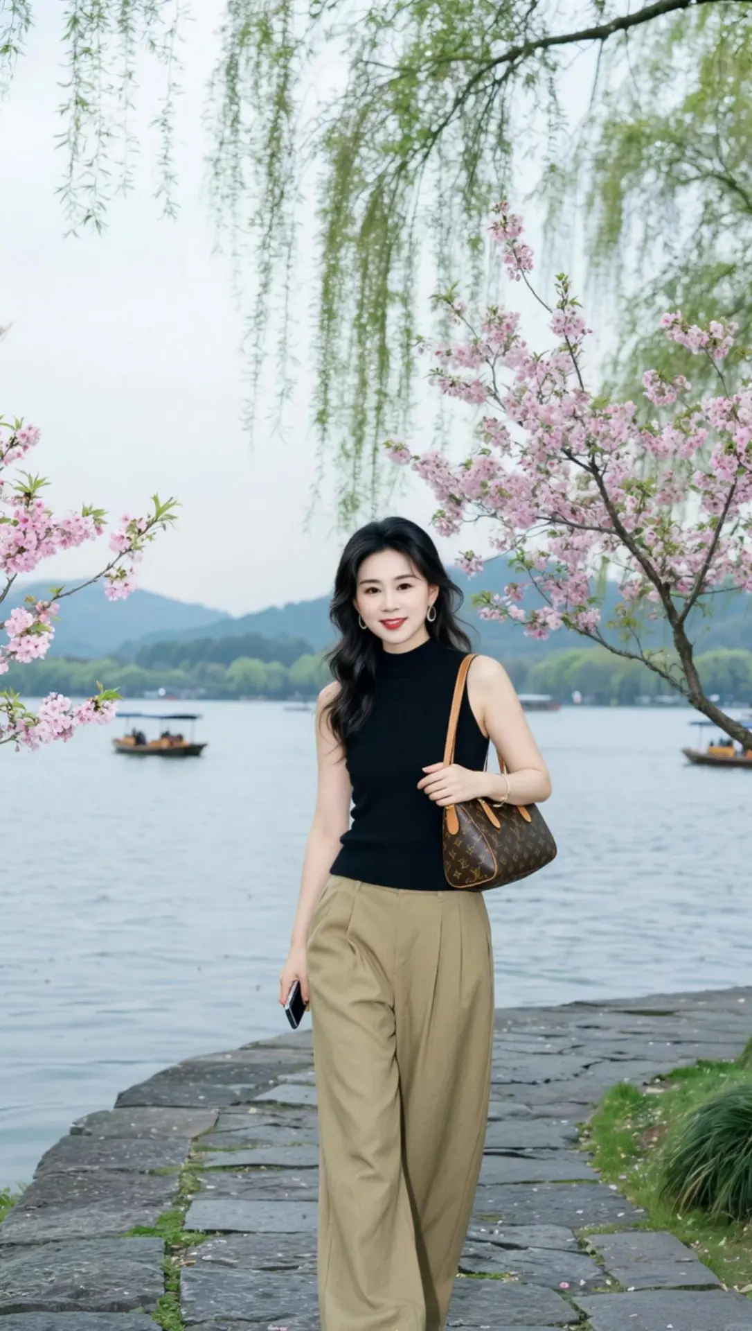 AI湖畔春日写真 ai创作