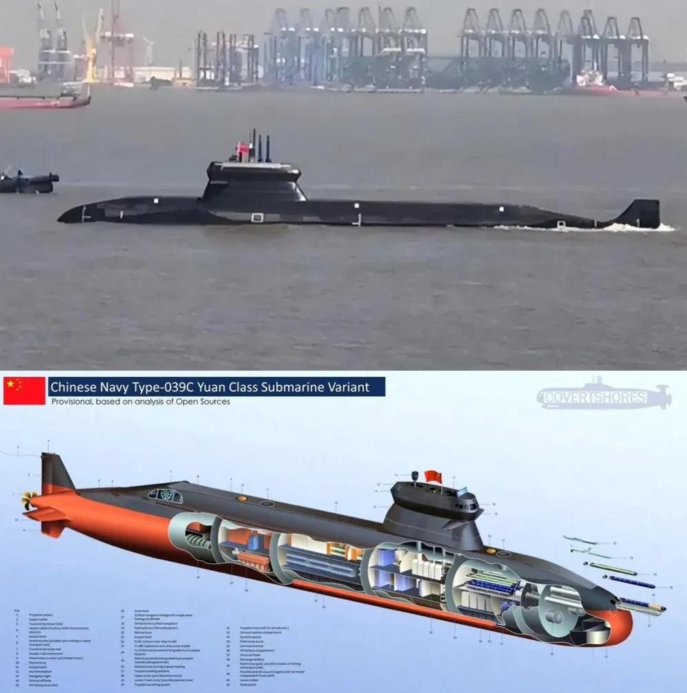 这是中国海军的新一代常规动力潜艇039C，该型潜艇是中国自主研发的新一代常规动力