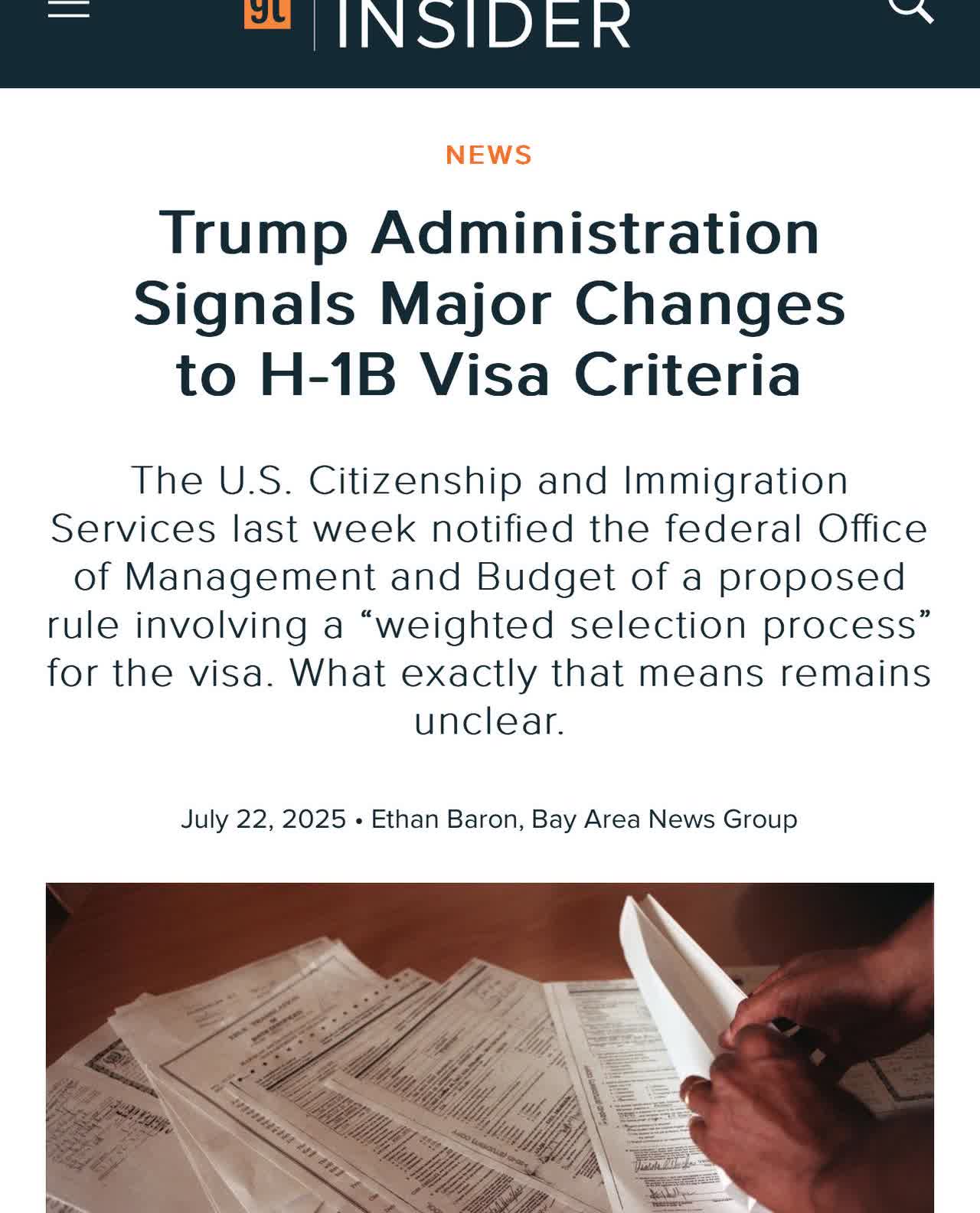 H1B或迎来重大改革美国公民及移民服务局（USCIS）已向联邦预算办公室