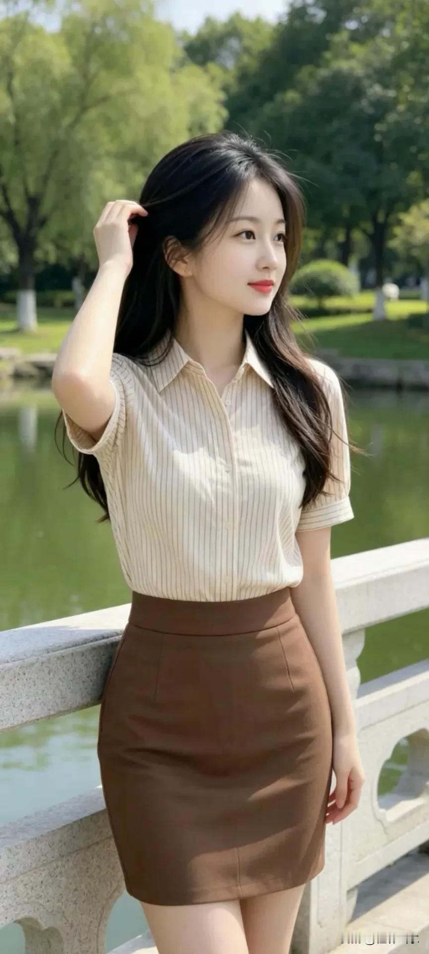 这美女，时尚而青纯！