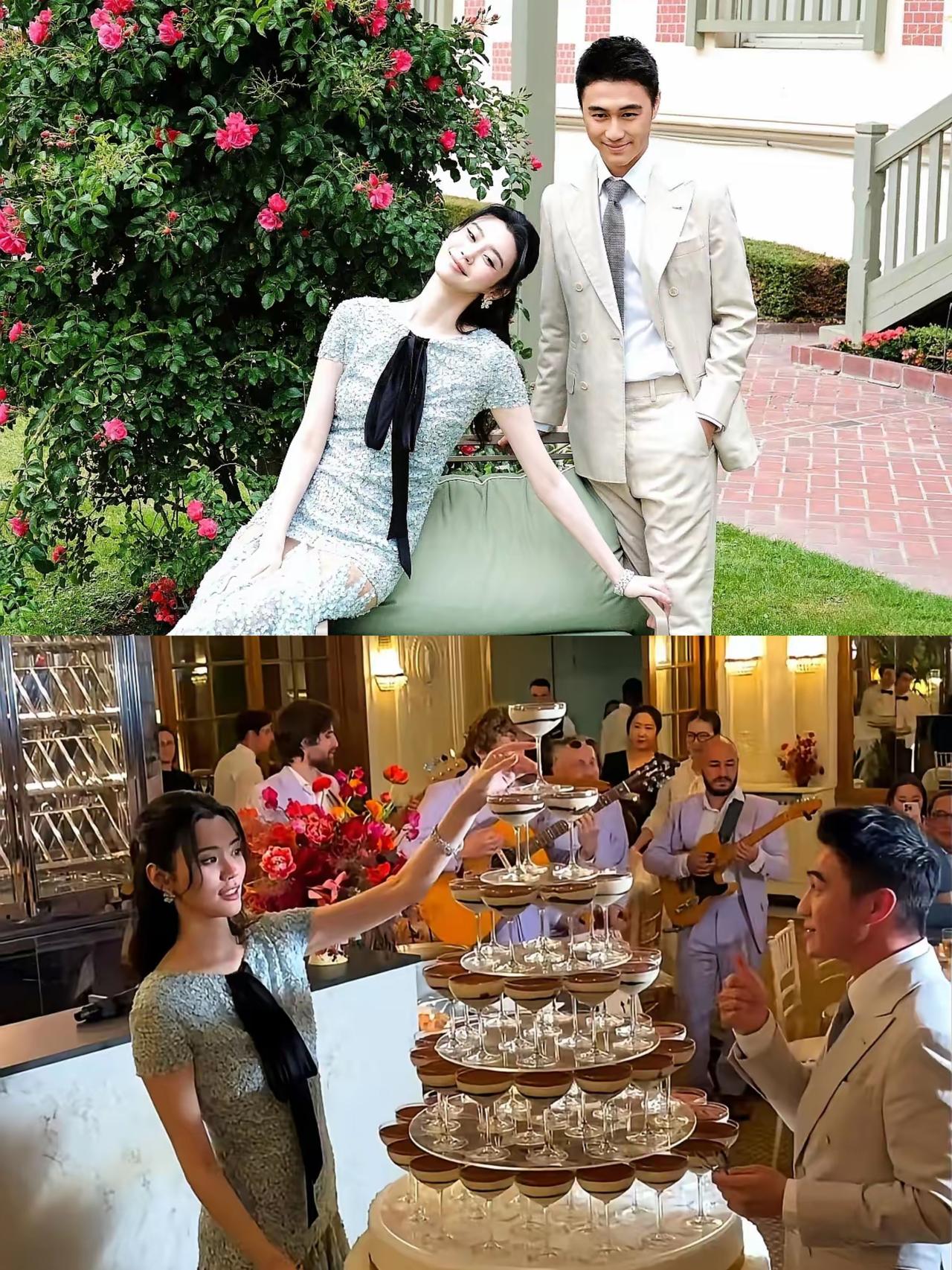 何超欣晒哥嫂婚礼新照，何家四代同堂的画面也太温馨了吧！这场法国的婚礼不光是奚梦瑶