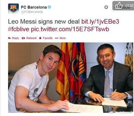 【Breakingnews!巴萨官方宣布与梅西正式续约】北京时间5月20日凌晨