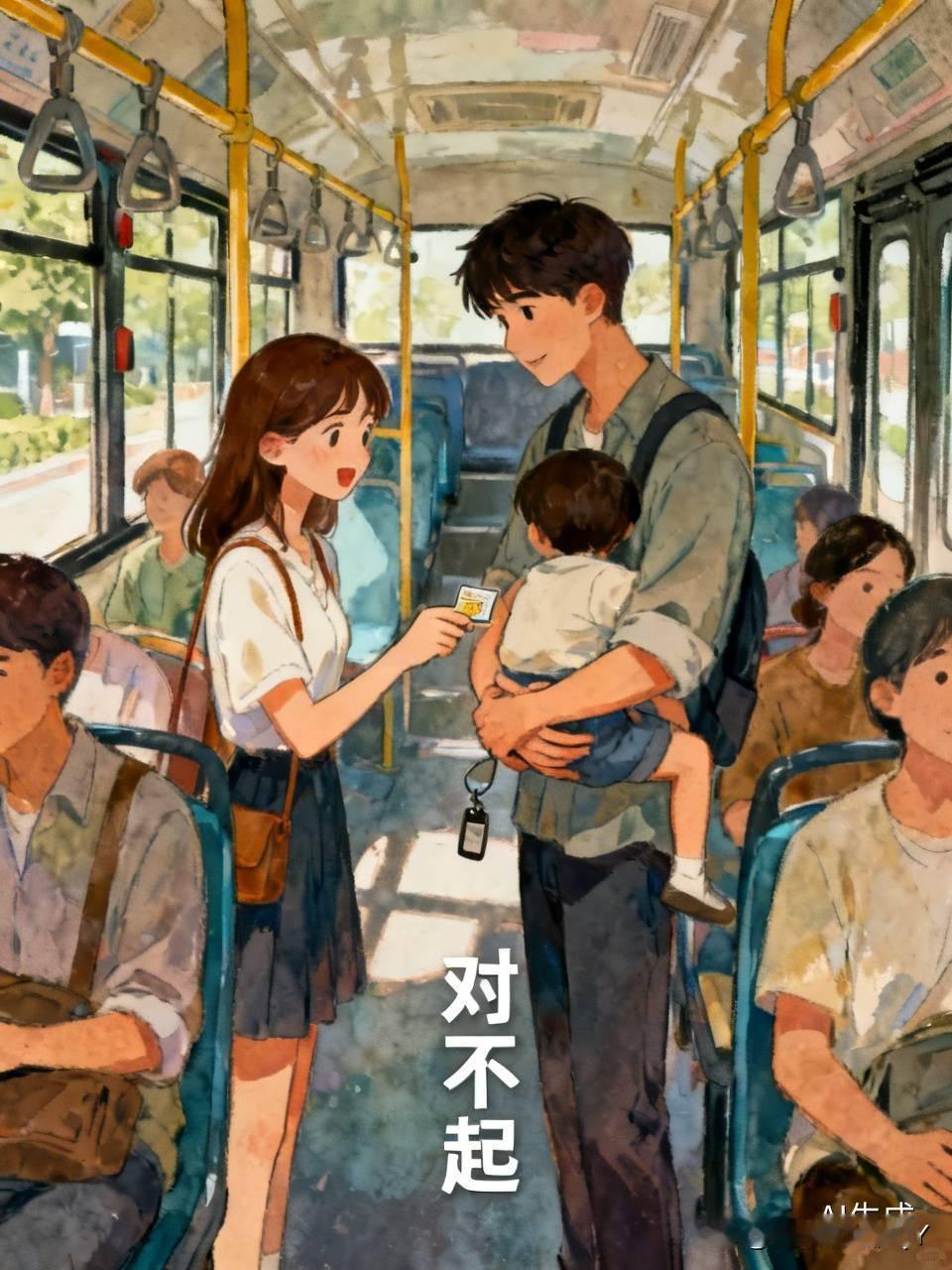 有对小两口上了公交，老婆一个不小心，一脚踩到了旁边男子的脚上。男子瞬间像被踩了尾