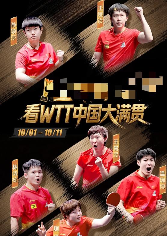 10月1日，WTT中国大满贯正式开赛，中日韩协会单打参赛队员如下中国队女单正