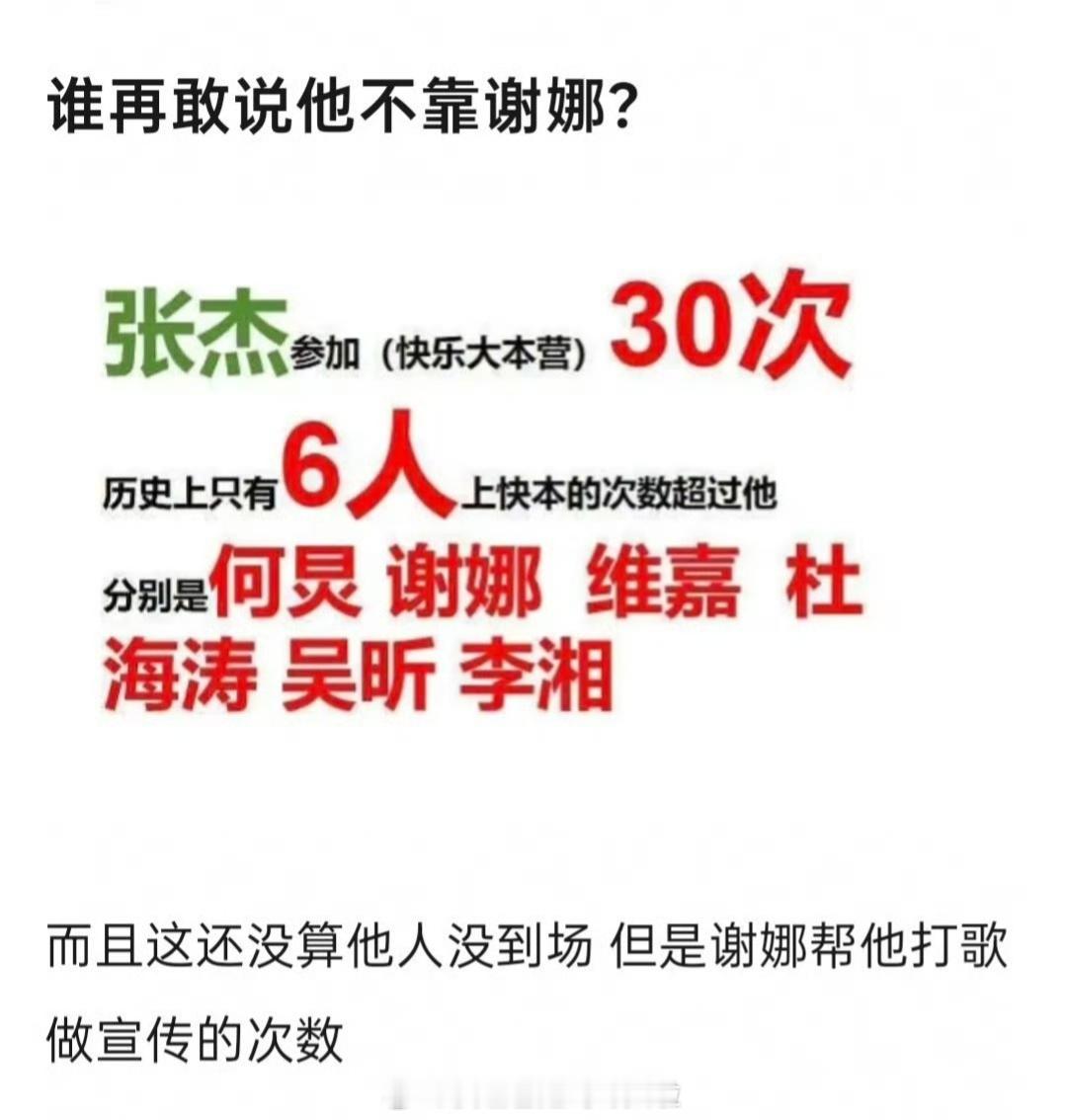 张杰梦女张杰居然上了30多次快本，仅次于快乐家族，张杰成名前期谢娜对他事业绝对算