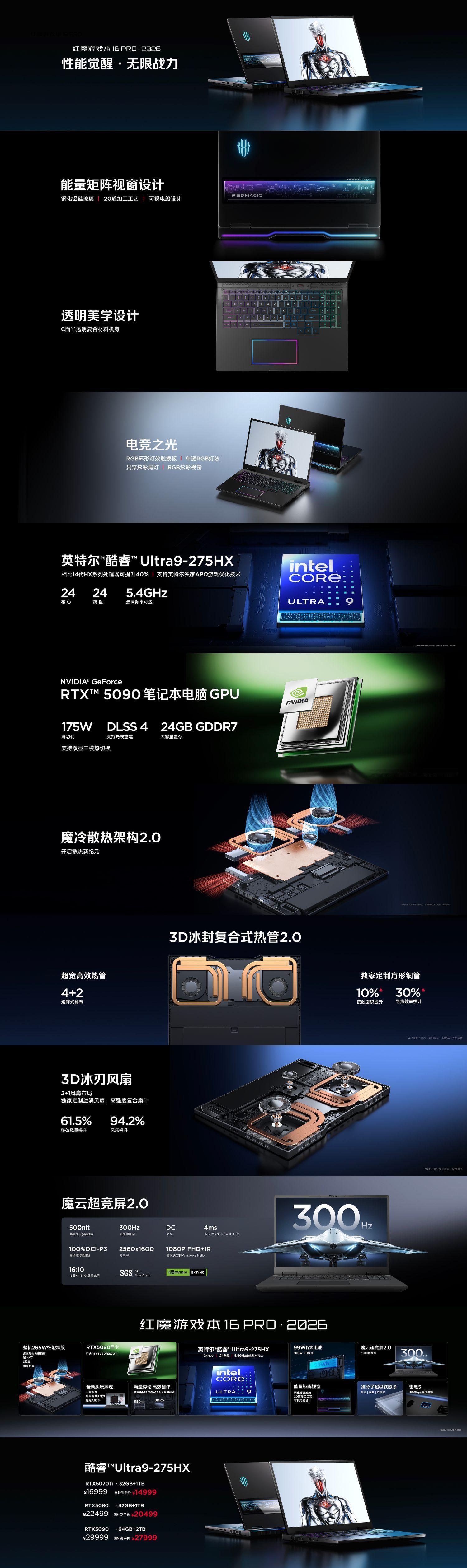 红魔游戏本16Pro2026发布，国补到手价14999起，纯粹的游戏猛兽，来了！