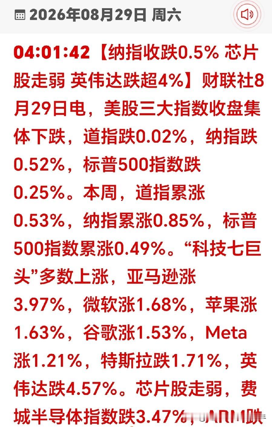 大事不妙！美股夜盘收盘：AI硬件集体崩了，A股下周要当心这个大坑；三大指数