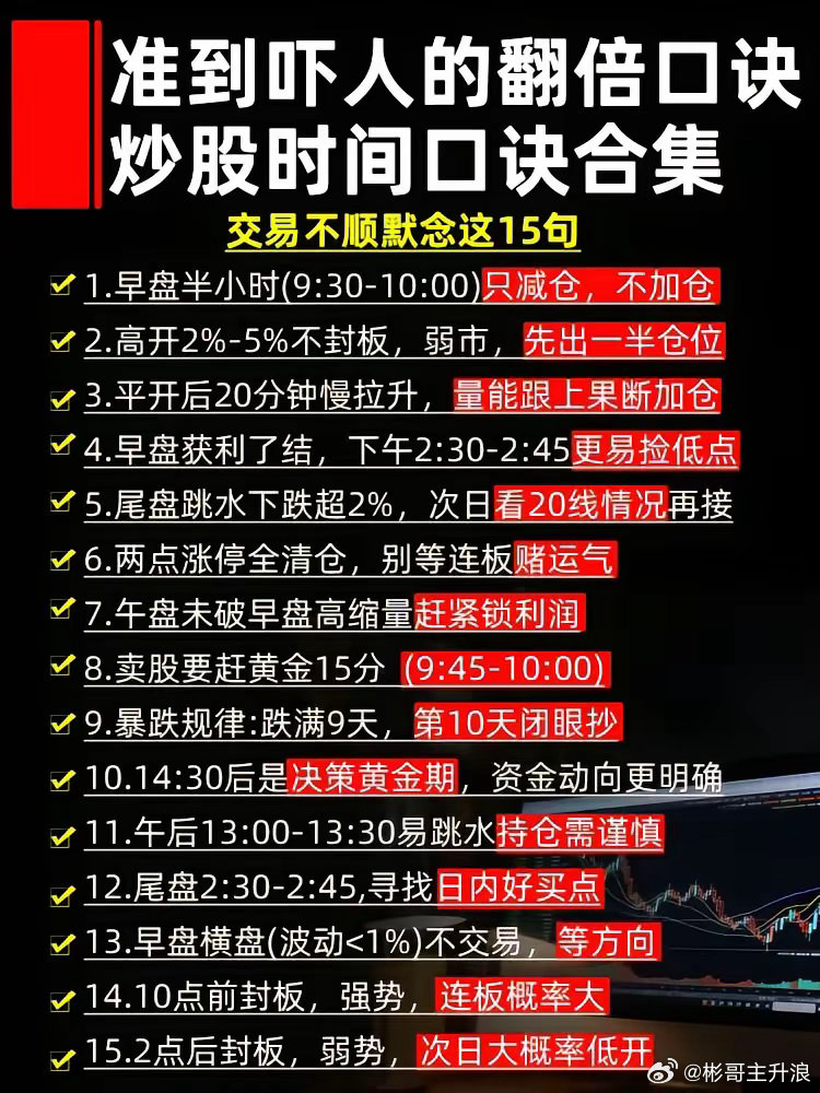 准到吓人的翻倍口诀，炒股时间口诀合集