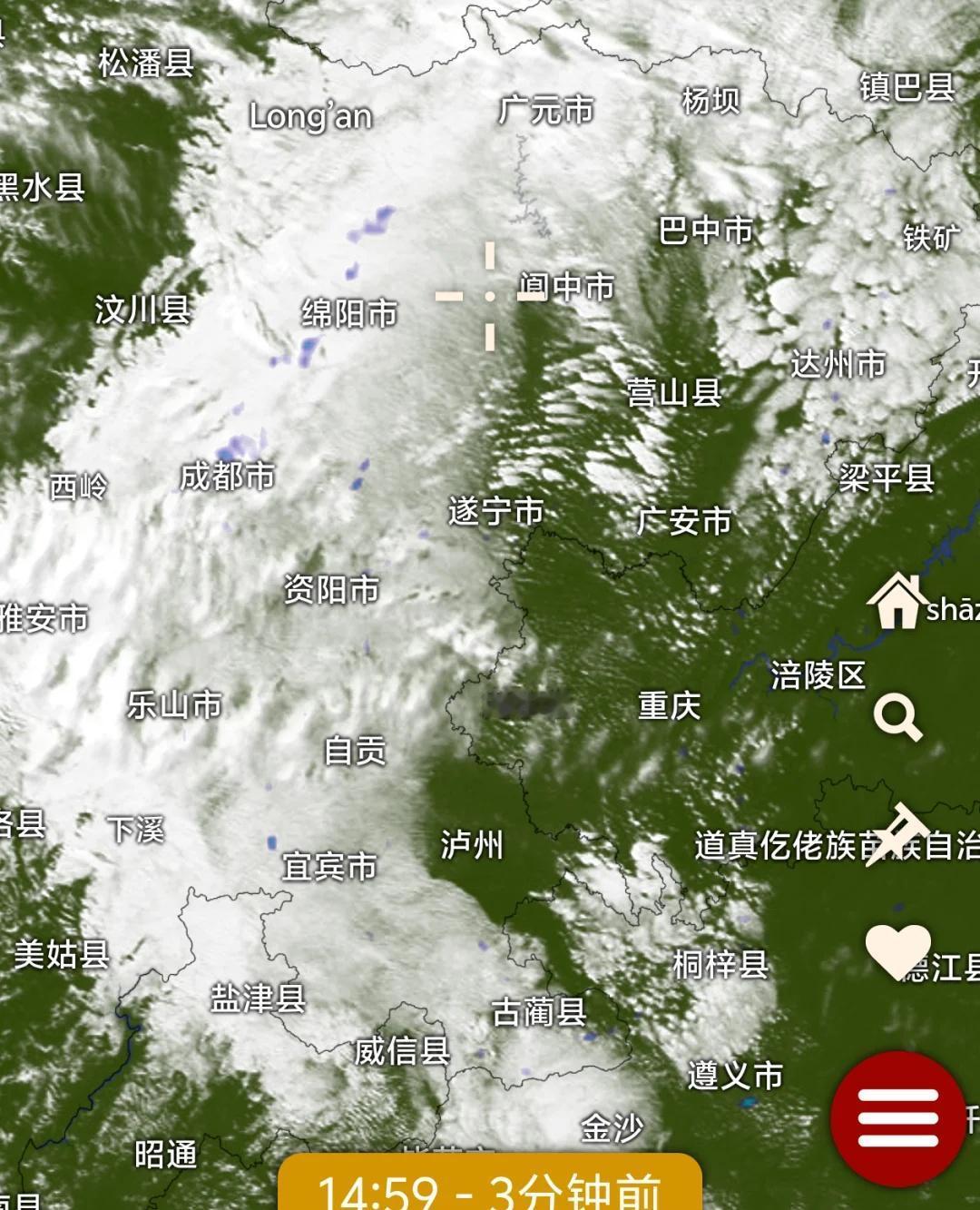 四川盆地周四阳光再续对于四川盆地来说，昨天阳光主要集中在成都等盆地西部，今天阳
