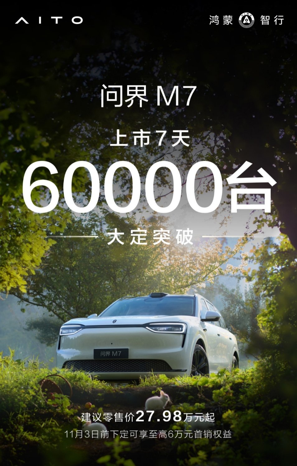 问界M7这大定量，余总假期估计得加班打螺丝了！还记得当初说要干翻BBA时，那时大
