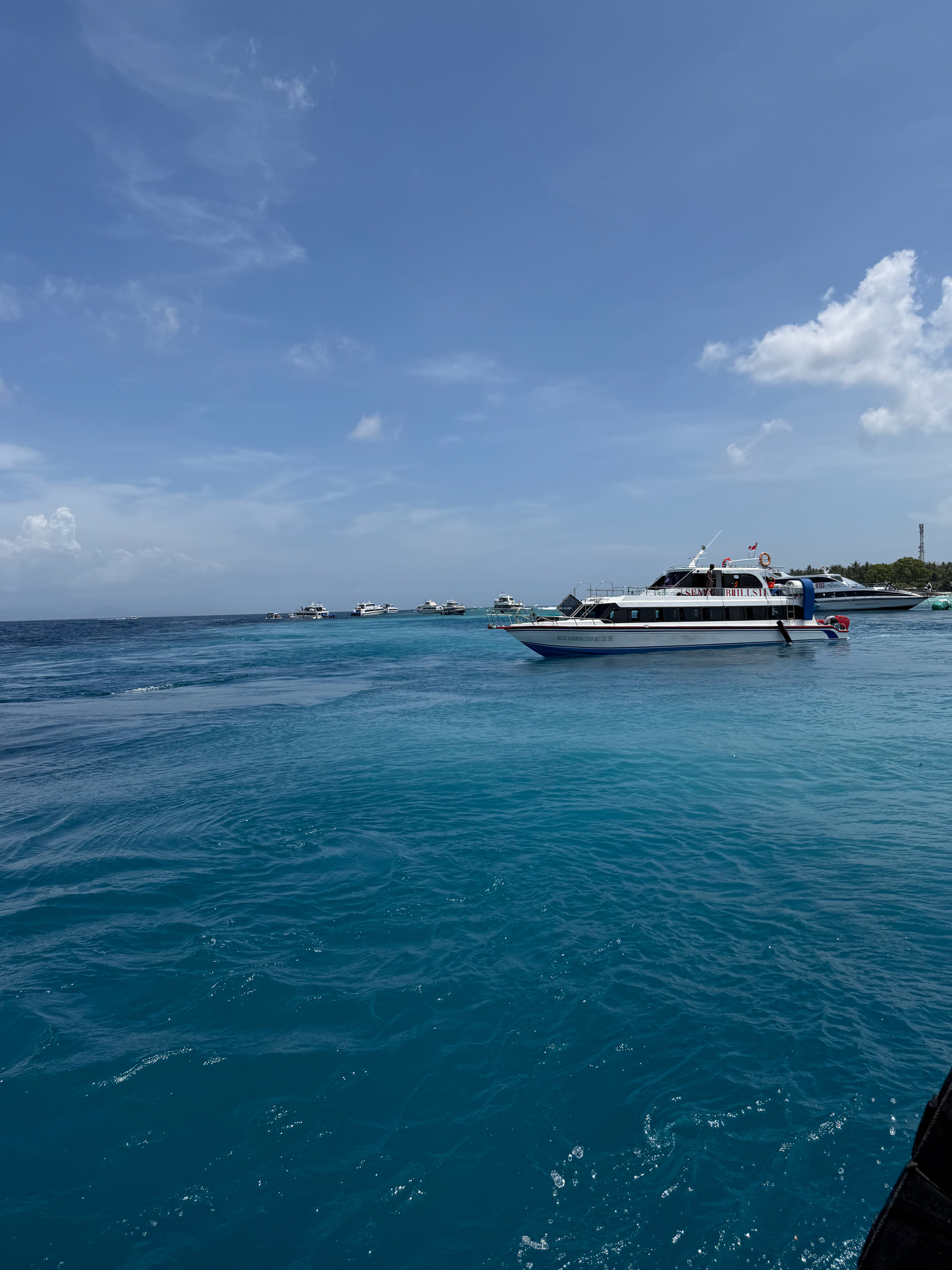 好消息，来到了一个非常美的海岛佩妮达坏消息，浪太大，船不能靠港试了三次都失败了
