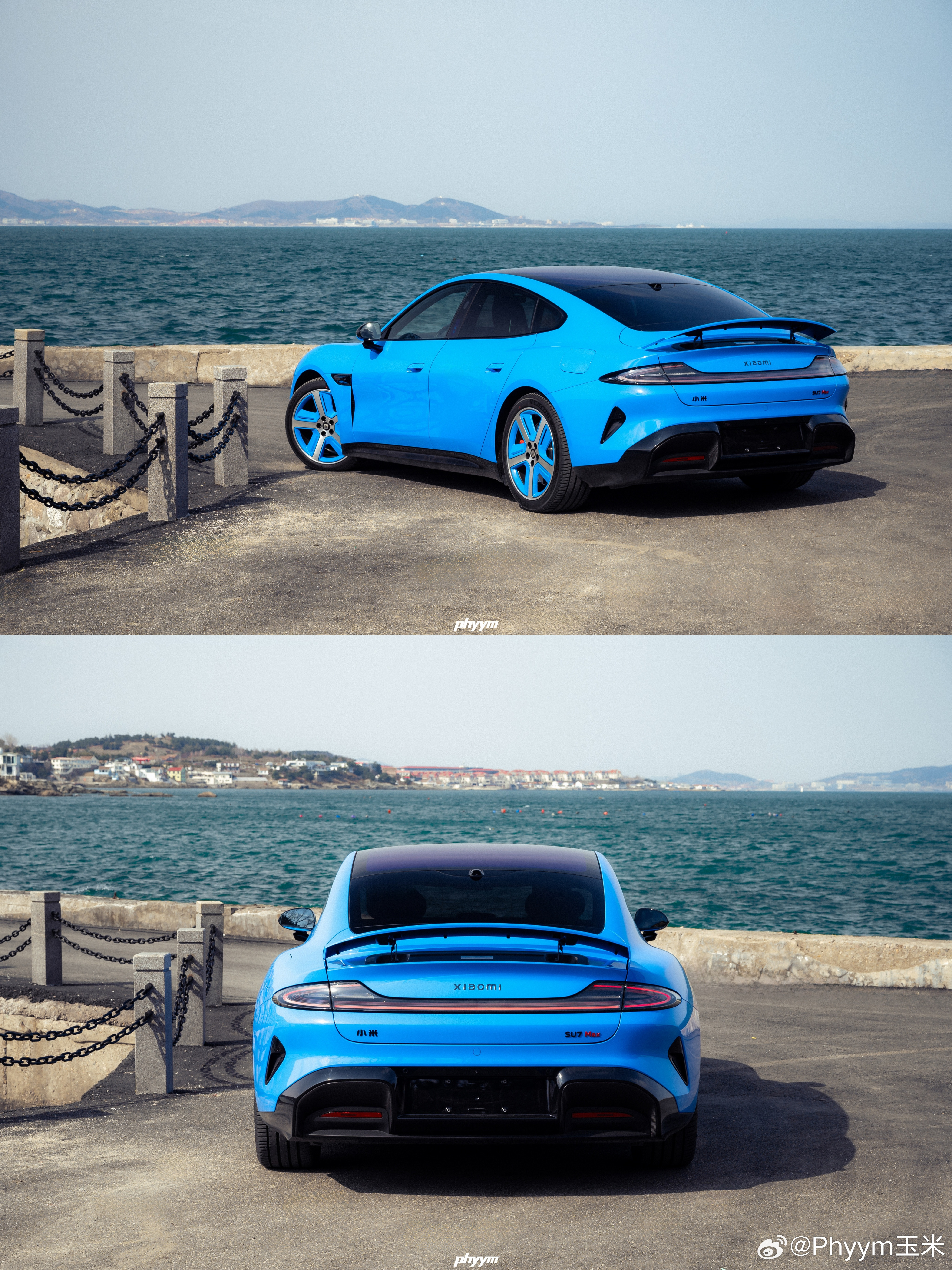 把车开进青岛的海风里蓝天、大海、码头🌊和这一抹绝美的卡布里蓝撞个满怀光影与海