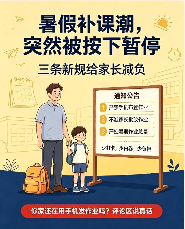 以为暑假要疯狂补课，教育部一纸通知反向松绑！7月3日教育部发布暑期新