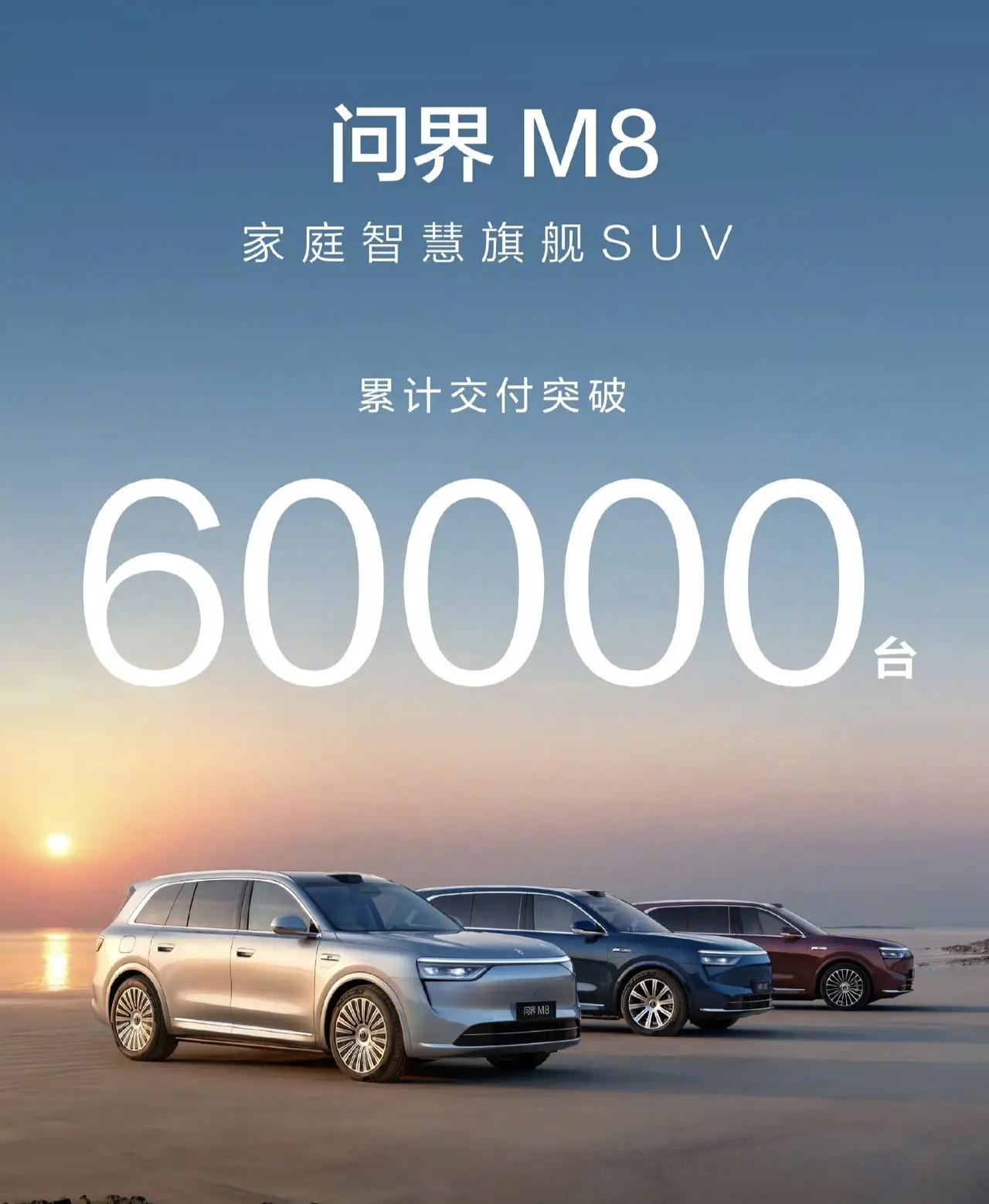 余承东突然宣布，问界销量彻底失控，bba天都塌了！M8交付正式突破6万台，根据四
