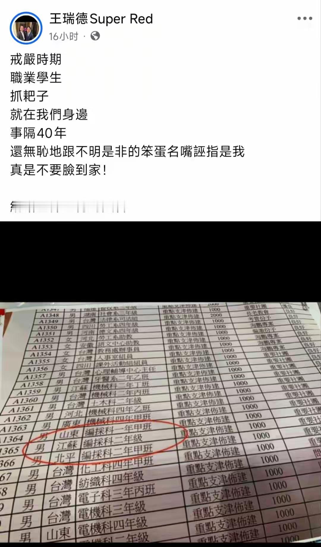 有些天天吹捧蒋光头和建丰爱国反对分裂。事实证明父子俩坏种。近日王瑞德公布一个