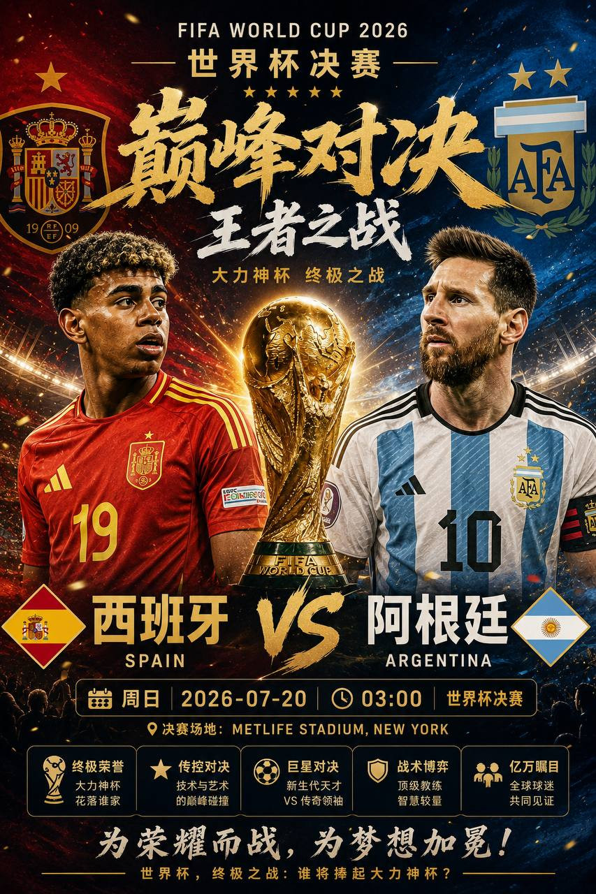 🔥大叔世界杯决赛深度解析｜西班牙VS阿根廷：传控新王决战卫冕之师，大力神杯迎来