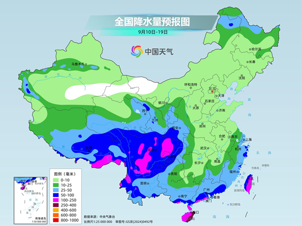 华西地区今后10天降雨频繁 川西高原、四川盆地西部累计雨量大