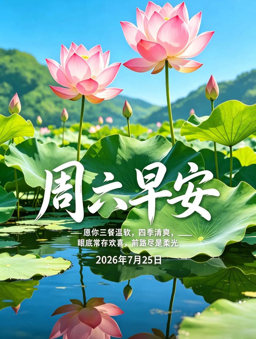 🌺2026年7月25日，荷风拂中伏，诗意品清欢🌺🌱🌅晨光轻柔，与清风