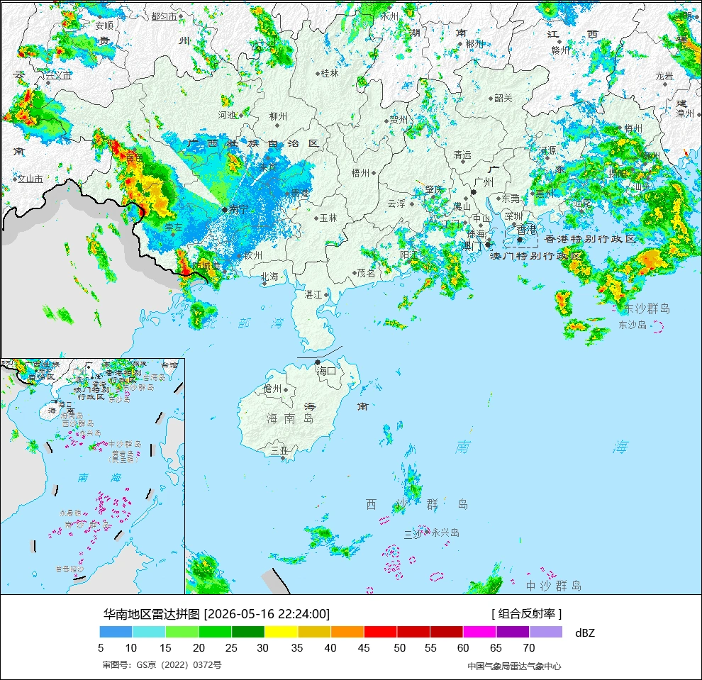 广东降雨持续，雷阵雨~大雨交替，后期转炎热