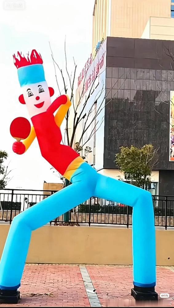 王楚钦乒乓球唯一超市开业气球人塑🈳，将来失业了可以去靠这个发起事业第二春