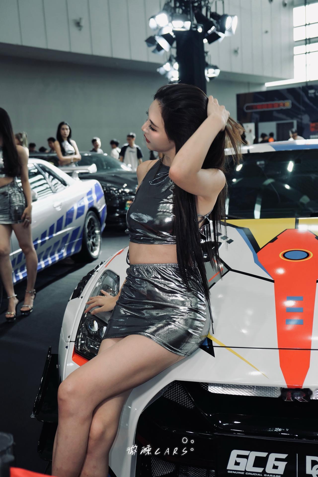 美女车模GTR改装车文化抓拍jdm