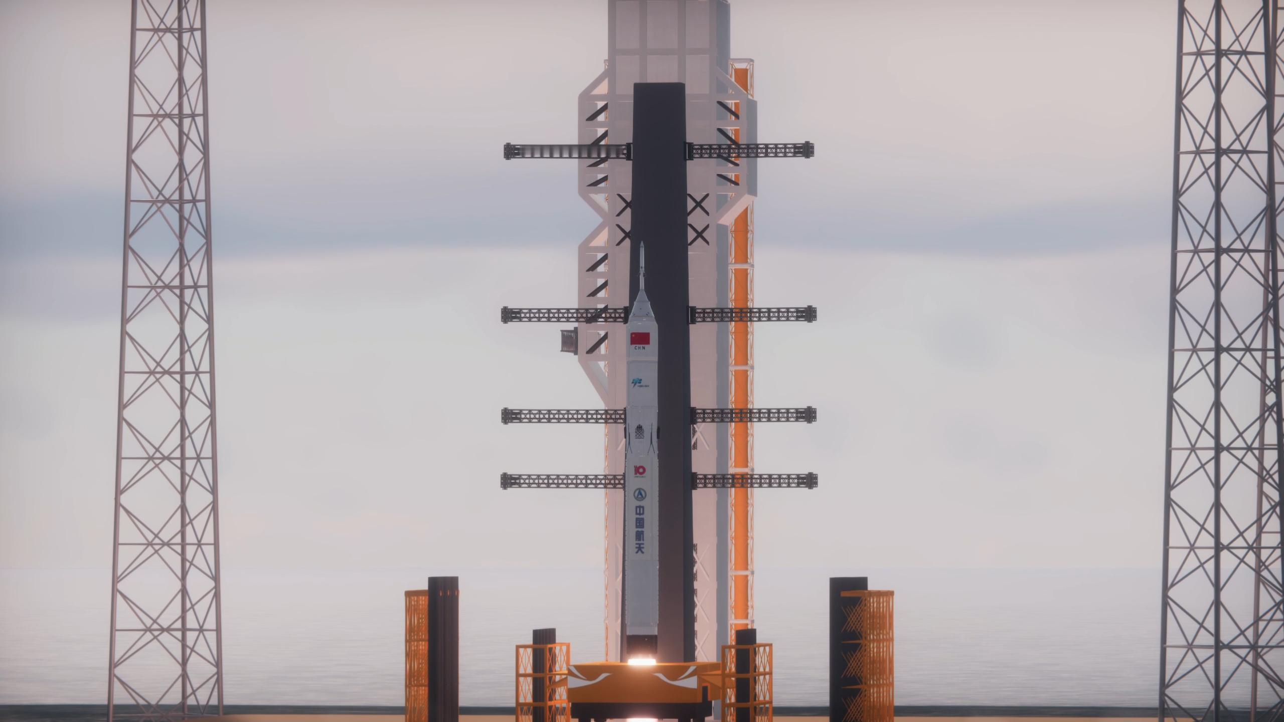 长征十号甲运载火箭一子级网系回收CG图源：Lekword