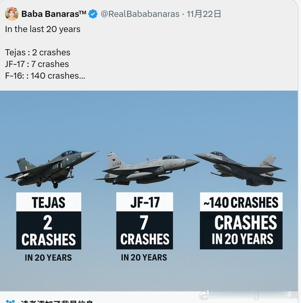 面对三哥网民的“光辉是全球最安全的战斗机”精神胜利法，有人提出按百万飞行小时事故
