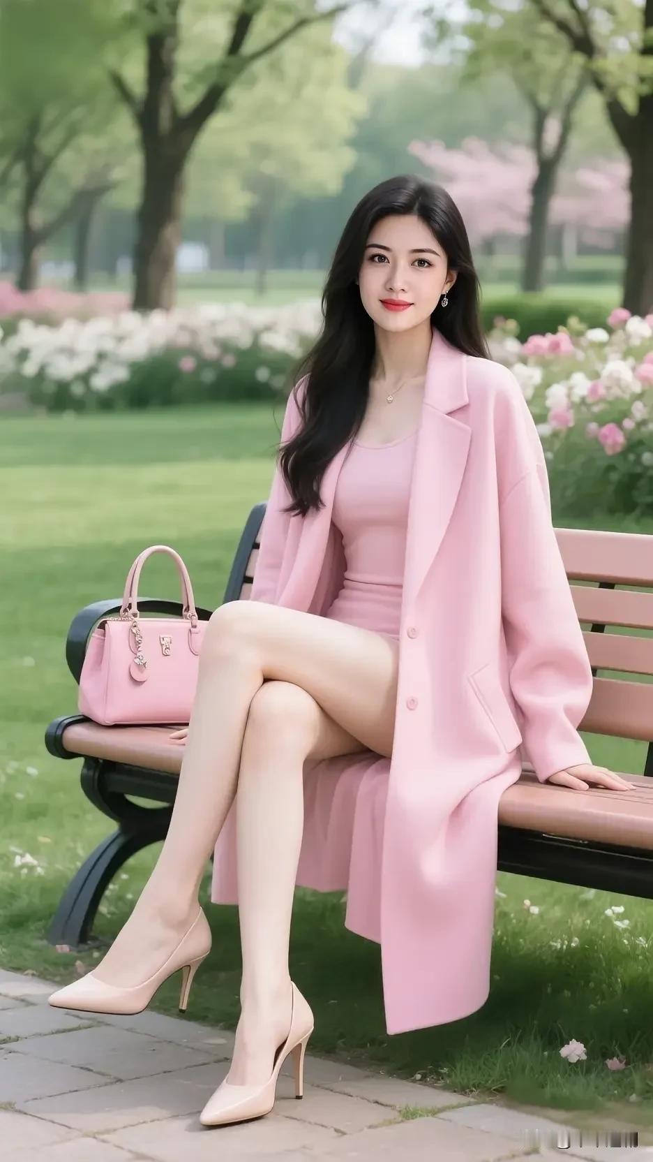 -樱花粉西装+同色系包包，今天是甜度超标的一天✨灰杏色西装套装淡紫色西装套