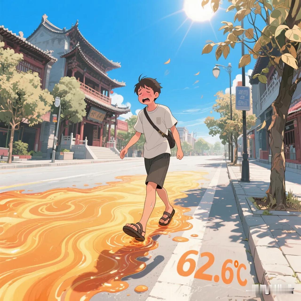 西安这天气是要把人烤成肉干啊刚瞅见消息地面温度飙到62.6℃了啥概念