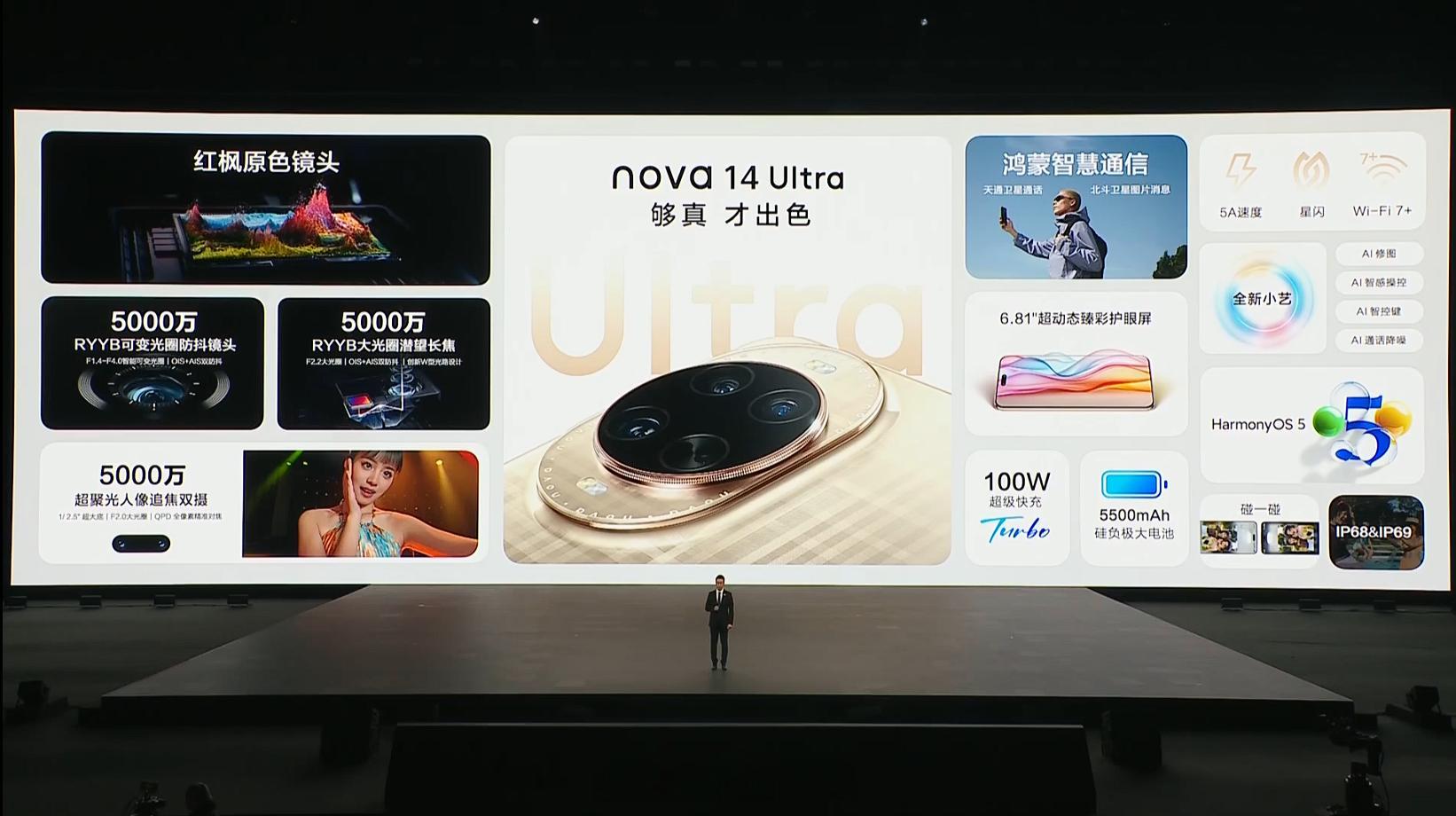 nova14全系标配双向北斗卫星消息，14Ultra标配天通卫星通信，