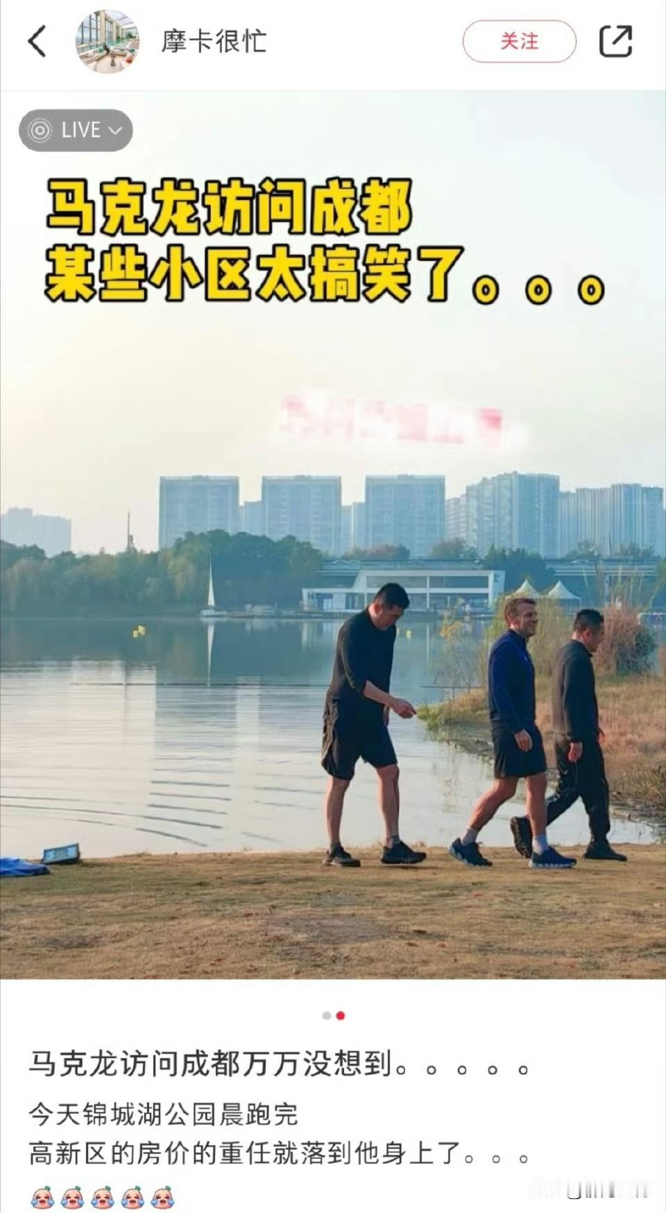 这下圈粉了，不仅跑遍了锦城湖，还跑进了成都人的朋友圈。今天清晨天还没亮透，