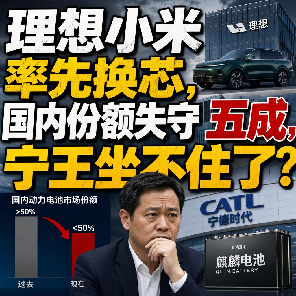 理想小米率先换芯，宁王的国内份额真的守不住了吗？四年前，一句“整车厂在给电池厂