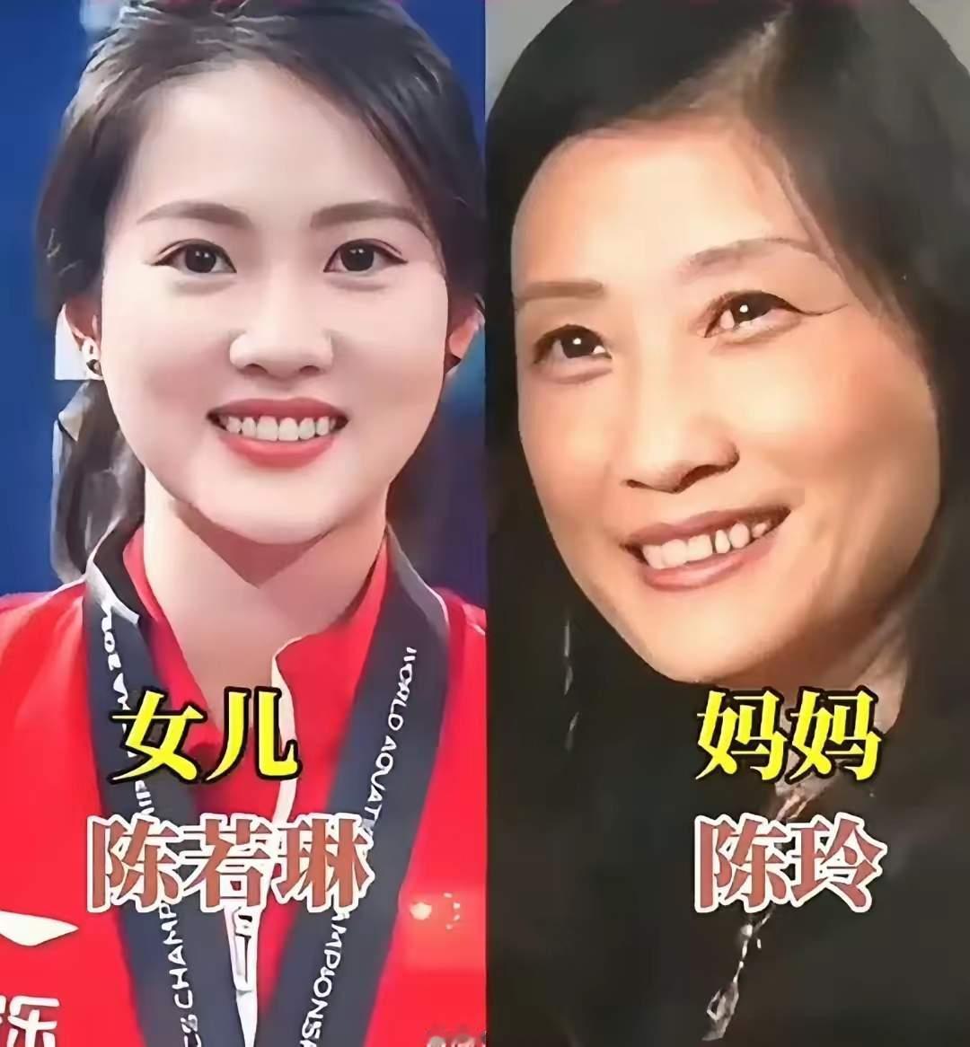 陈若琳，樊振东，张怡宁，三位体坛名将和妈妈同框，一眼就能看见遗传的魅力，所有赛场