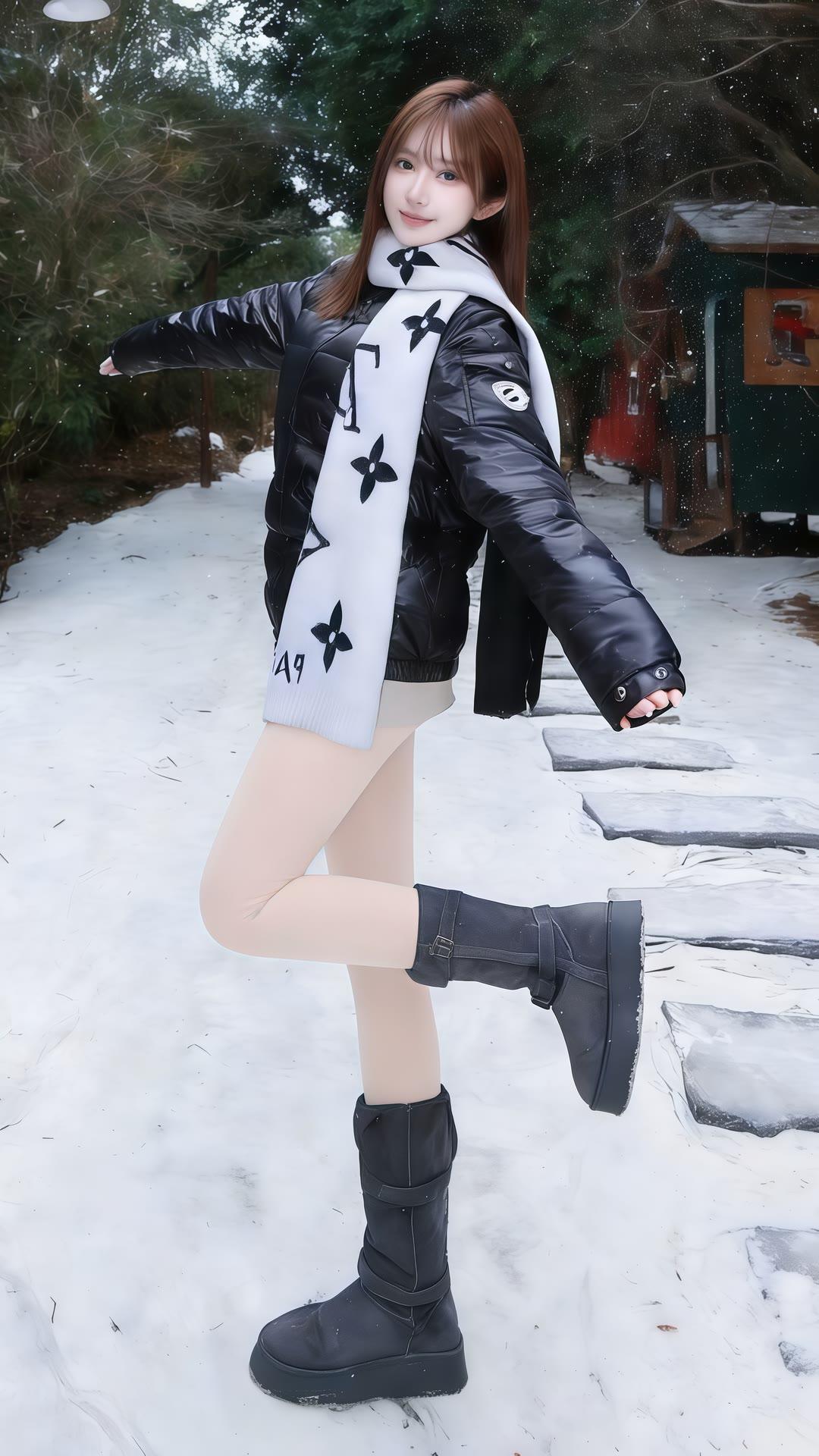 什么样的穿搭可以成为气质女神?冬日雪景中，时尚女孩穿搭指南🌨️👗👢