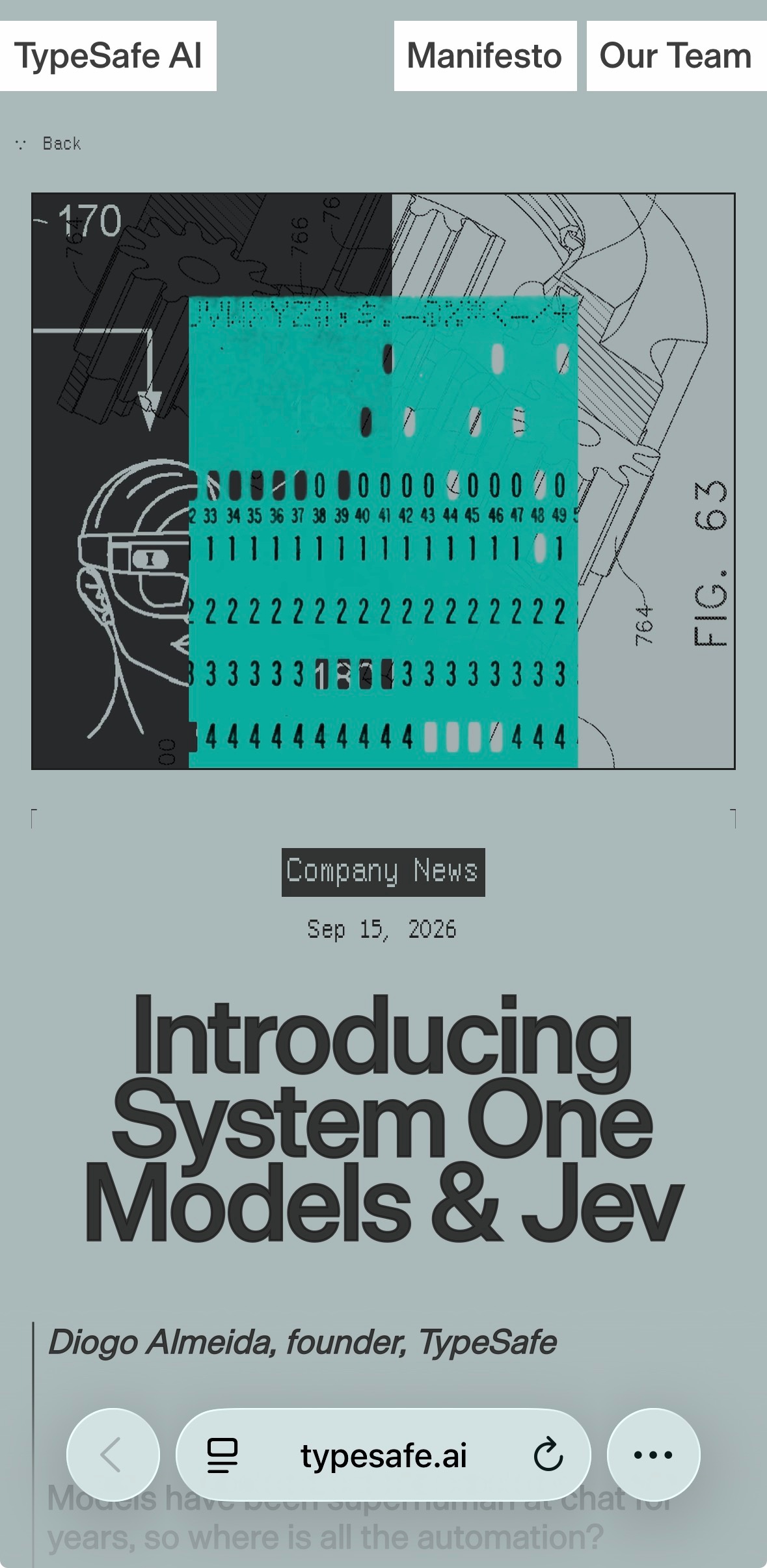 前OpenAI研究员DiogoAlmeida创办的TypeSafeAI推出新模型Jev。它有点像一个