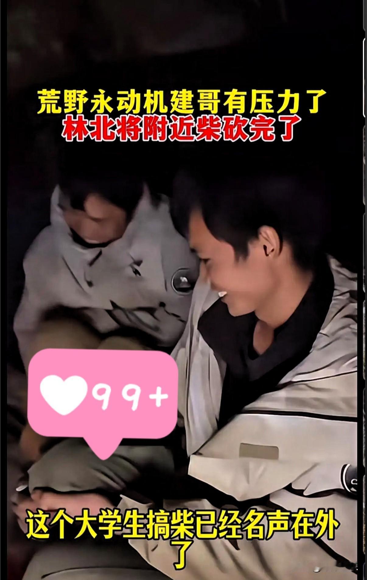 最近超火的荒野直播里，林北突然中途离场引热议。前一天他还在镜头前熟练码柴、下