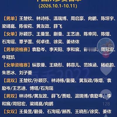 这个赛程安排让人看不懂！10月1日WTT北京大满贯，明明是在自家门口作战，国乒却