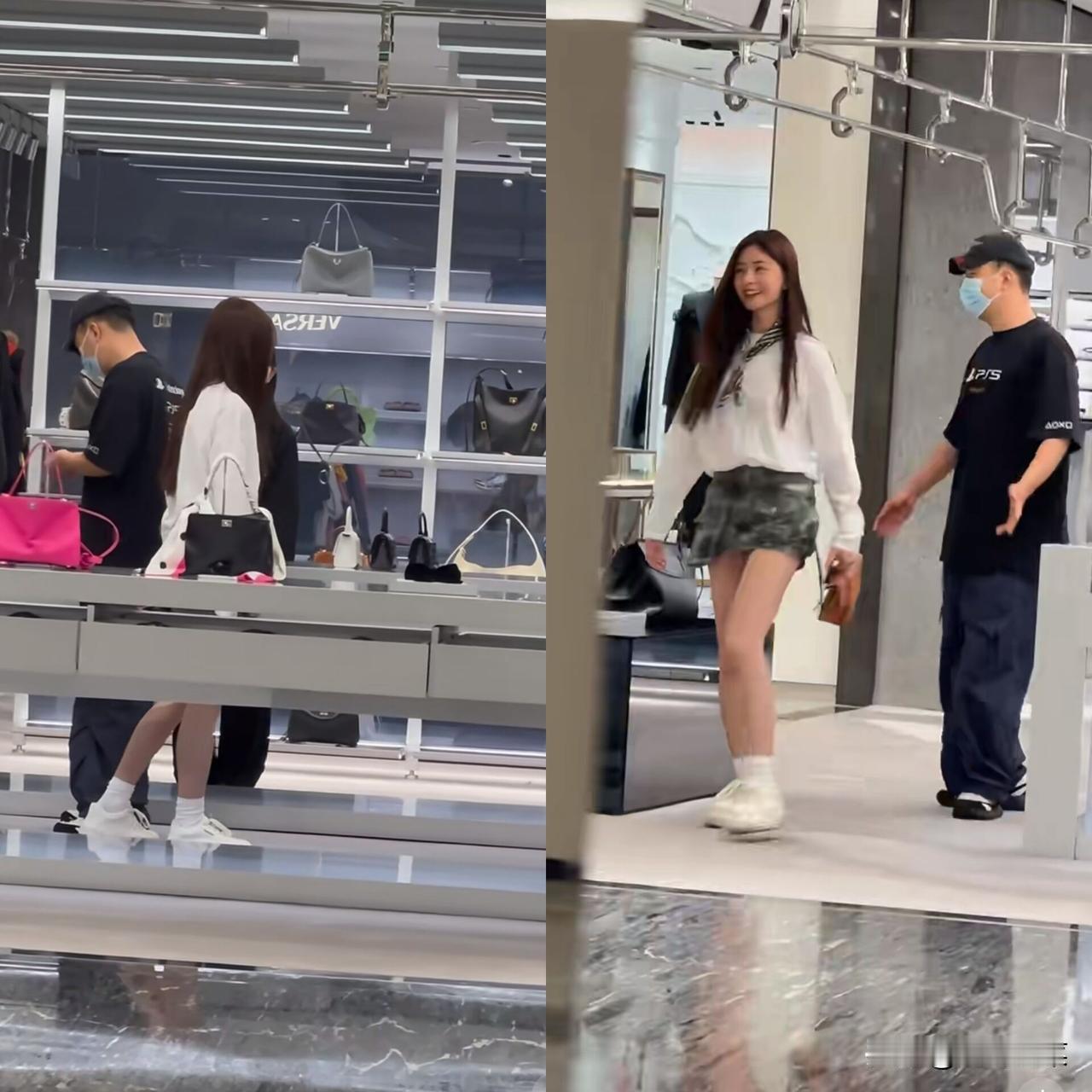 杜海涛沈梦辰逛街又被偶遇了，女方又高又瘦，非常漂亮，杜海涛戴着口罩很是低调，沈梦