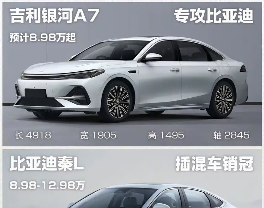 实锤了，吉利真的是摸着比亚迪过河吉利银河A7专攻比亚迪，8.98w的