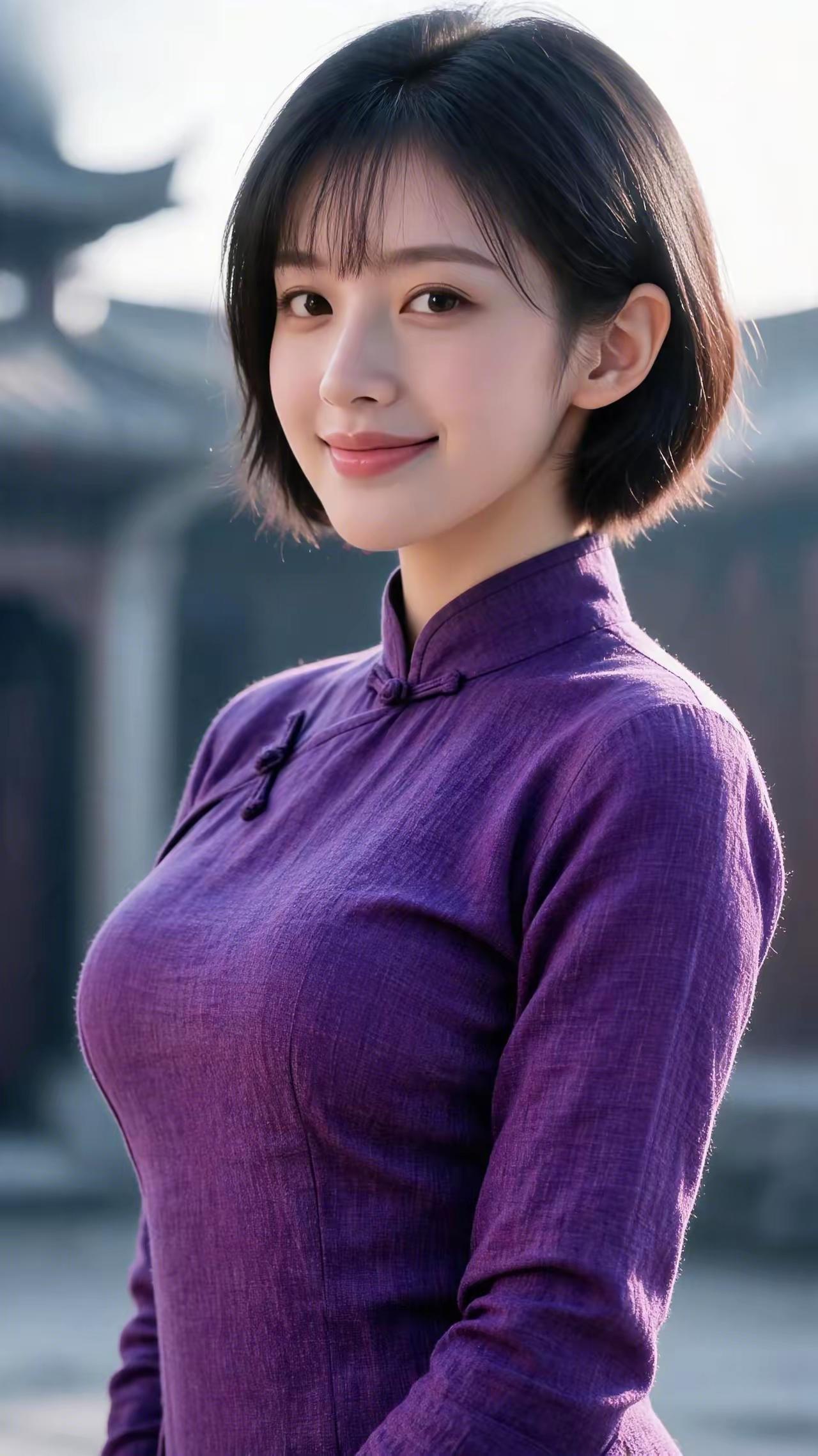 优雅紫衣漂亮，古典与现代的完美融合