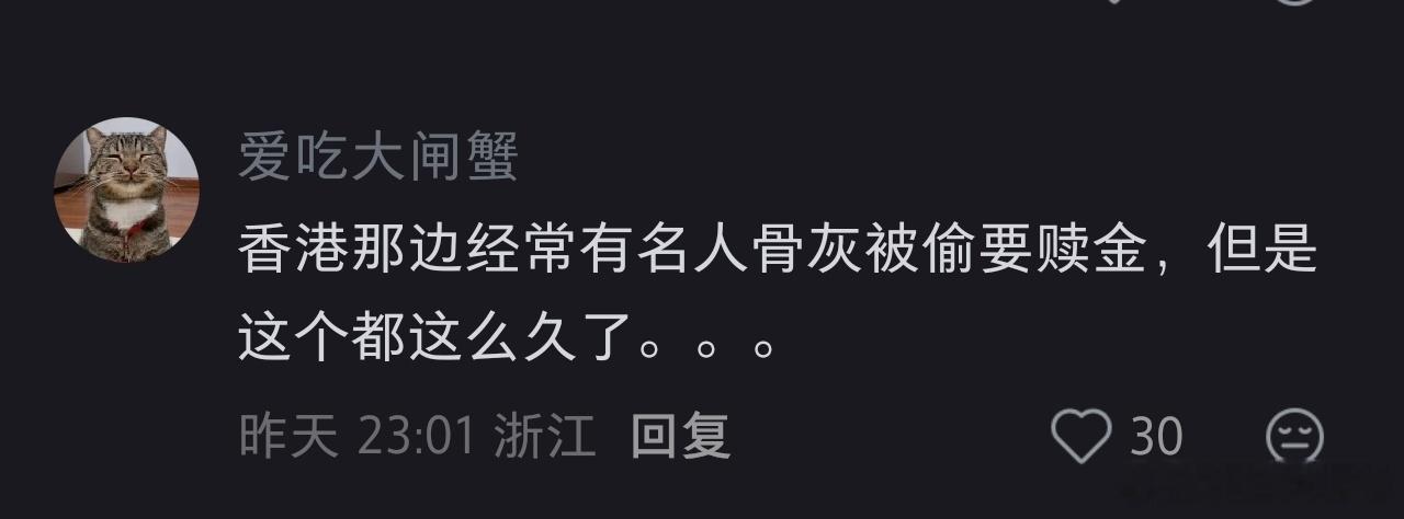 梅艳芳骨灰被盗看了下最早发的寻找梅艳芳梅姊的小红书笔记下面的评论给我震惊了“香港