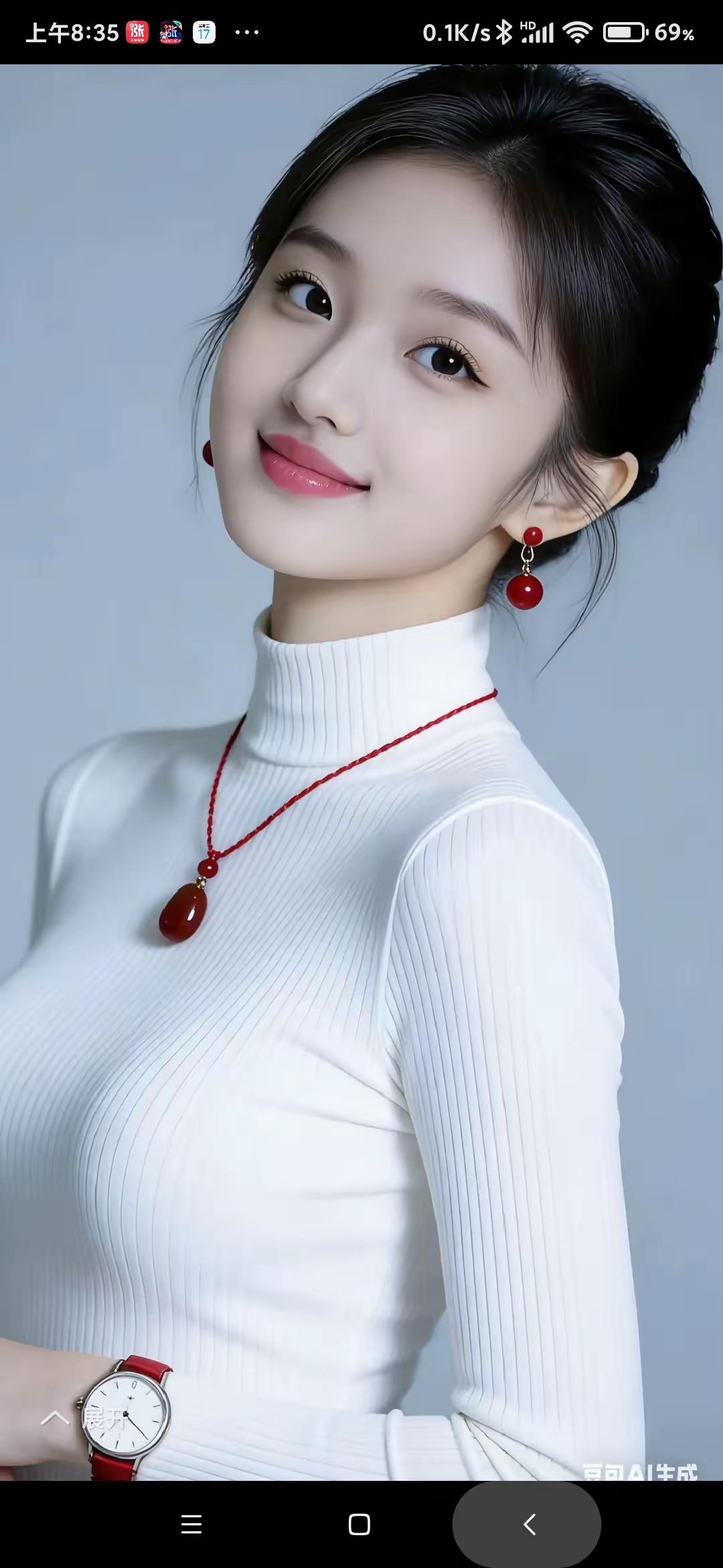 优雅红唇，时尚穿搭，自信微笑，魅力无限！🍎🌟🌺