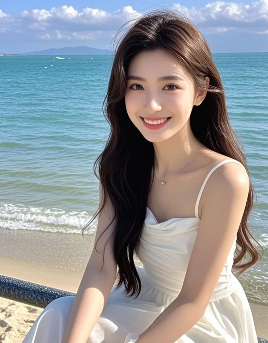 长裙配海风，是夏天最温柔的样子
