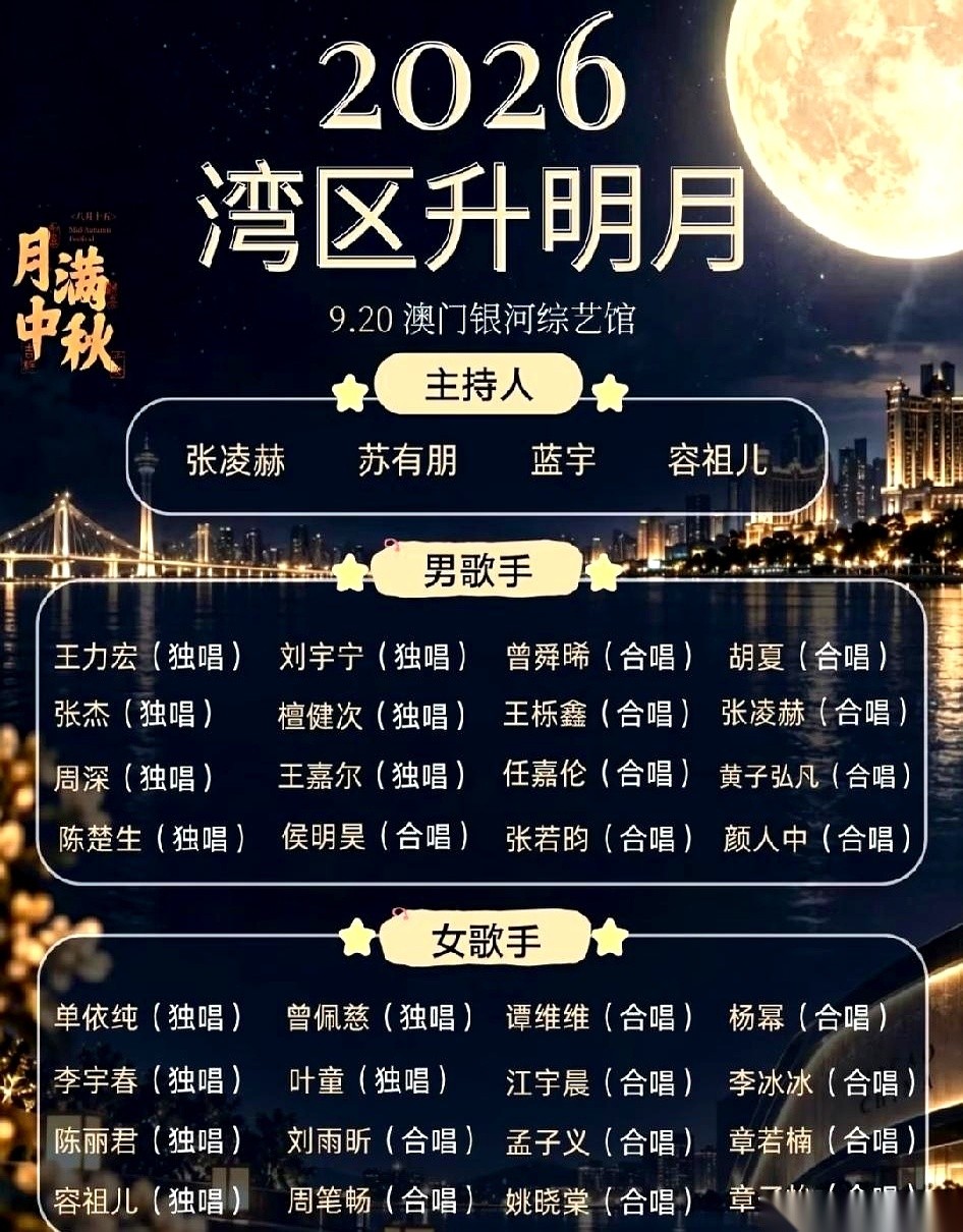 为了看“湾区升明月”晚会，有人连莎莎的运动员比赛都没顾上看。结果台上站着的几乎全是内地明星，靠着流量