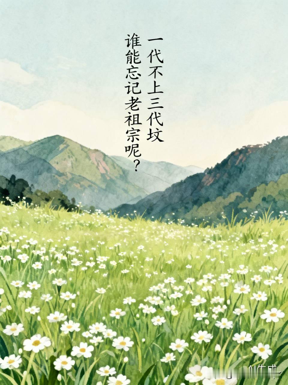 有一个网友说，一代不上三代坟。他的意思是说，除了自己的父辈，爷爷辈，在往上数的